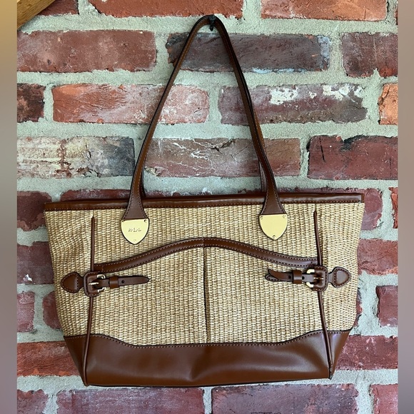 Lauren by Ralph Lauren Gibson Woven Straw Shopper Tote - Picture 1 of 13